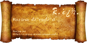 Rozina Árpád névjegykártya
