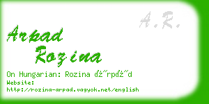 arpad rozina business card